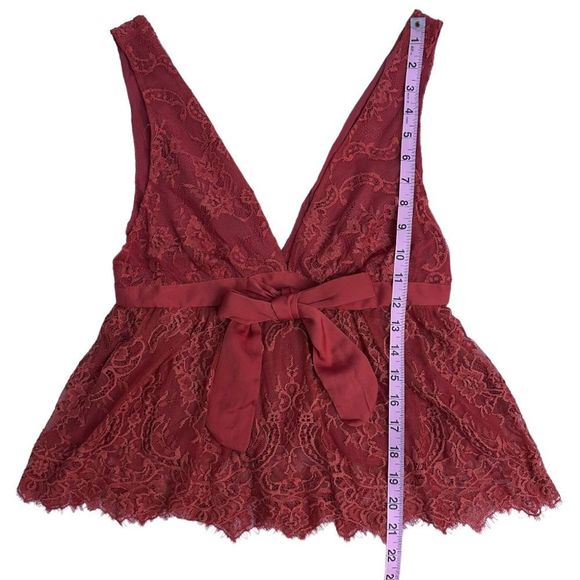 Free People, Chante Lace Tie Tank Top, Frenchie Kiss, Size S - Picture 12 of 16